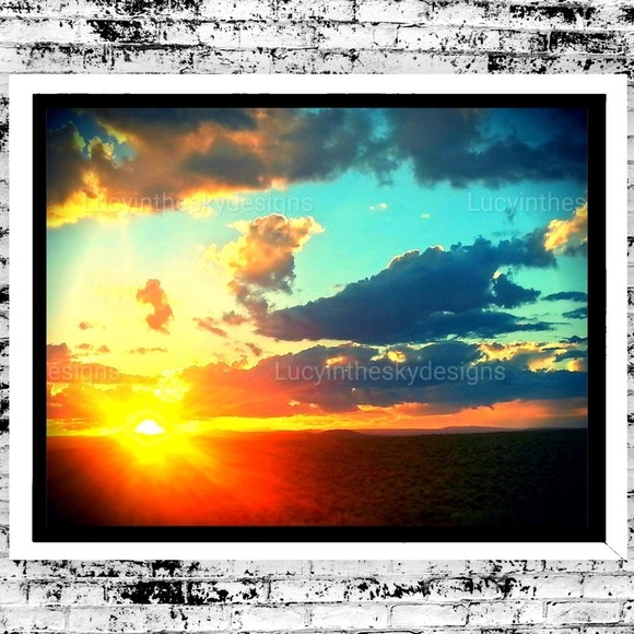 Magical Desert Sunset Taos New Mexico Nature Surreal Landscape Art Print - Picture 1 of 5